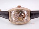 Franck Muller Skeleton 7 Days Power Reserve Copy Watch Rose Gold Diamond